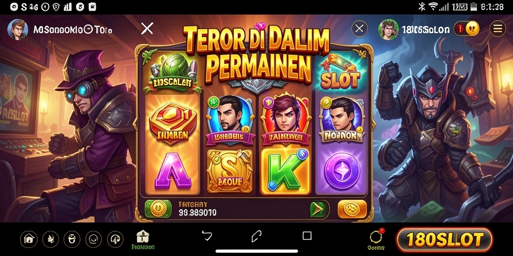 Tampilan gameplay <strong>180SLOT</strong> dengan suasana horor yang menegangkan.