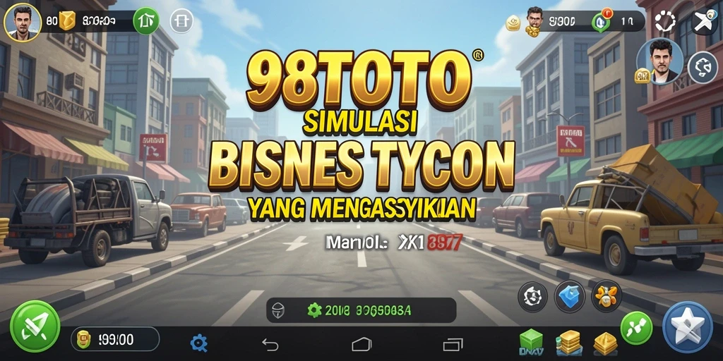 Screenshot menunjukkan gameplay mendalam dari 98TOTO dengan elemen Tycoon.