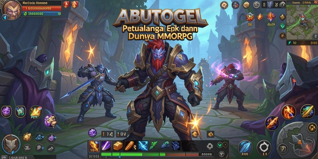 Tangkapan layar gameplay ABUTOGEL yang menampilkan pertempuran seru dalam MMORPG.