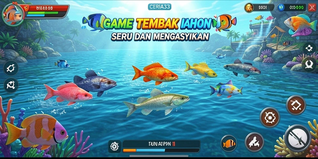 Screenshot CERIA33 menampilkan momen seru dalam permainan Tembak Ikan.
