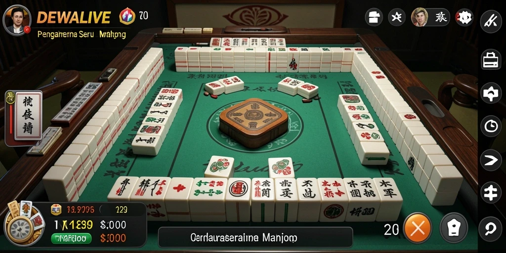 Tampilan antarmuka DEWALIVE dengan gameplay Mahjong yang menarik.