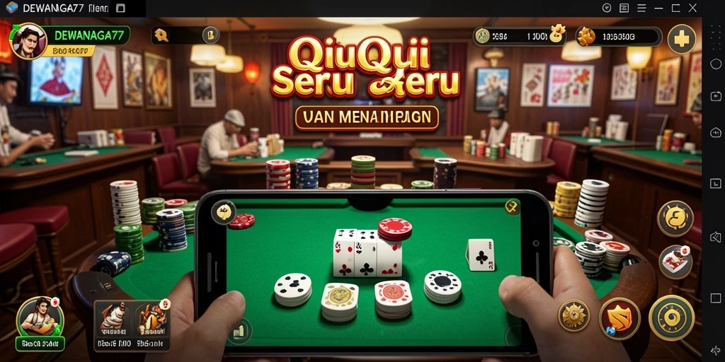 Screenshot DEWANAGA77 menampilkan gameplay QiuQiu yang mengasyikkan.