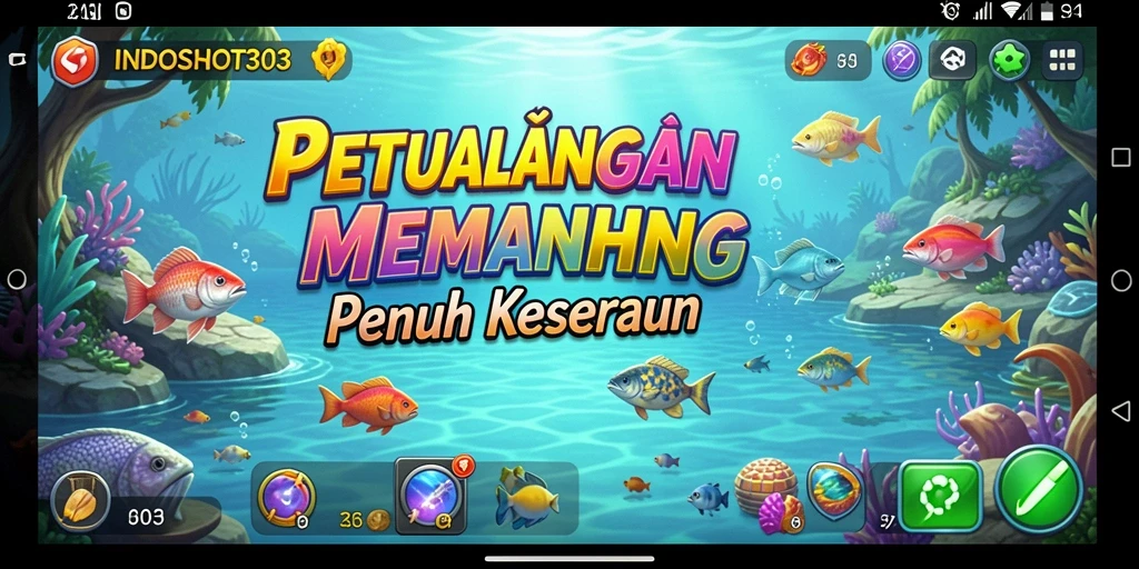 Gameplay seru di <strong>INDOSLOT303</strong> yang menampilkan aksi memancing.