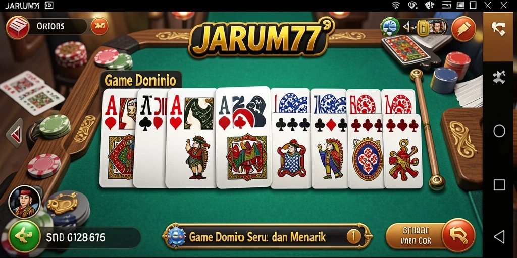 Tampilan gameplay menarik dari game Domino JARUM77.