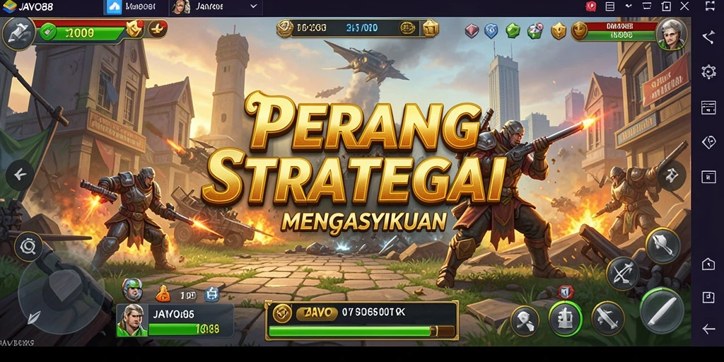 Tangkapan layar menampilkan pertempuran taktis dalam JAVO88.