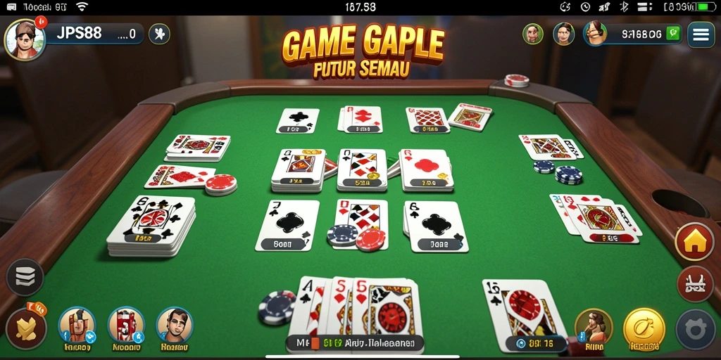 Tampilan gameplay seru bermain Gaple di JPS88.