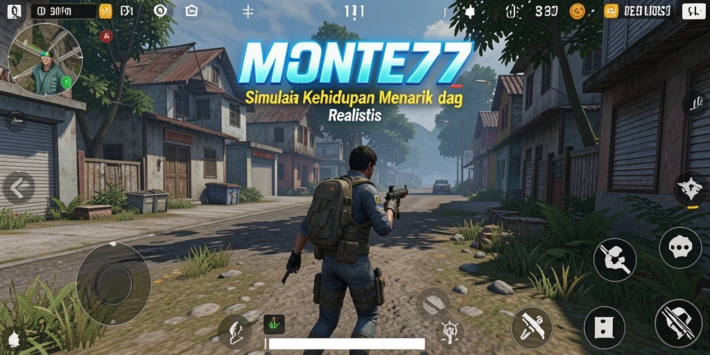 Tampilan gameplay <strong>MONTE77</strong> menampilkan simulasi kehidupan yang interaktif dan mendetail.
